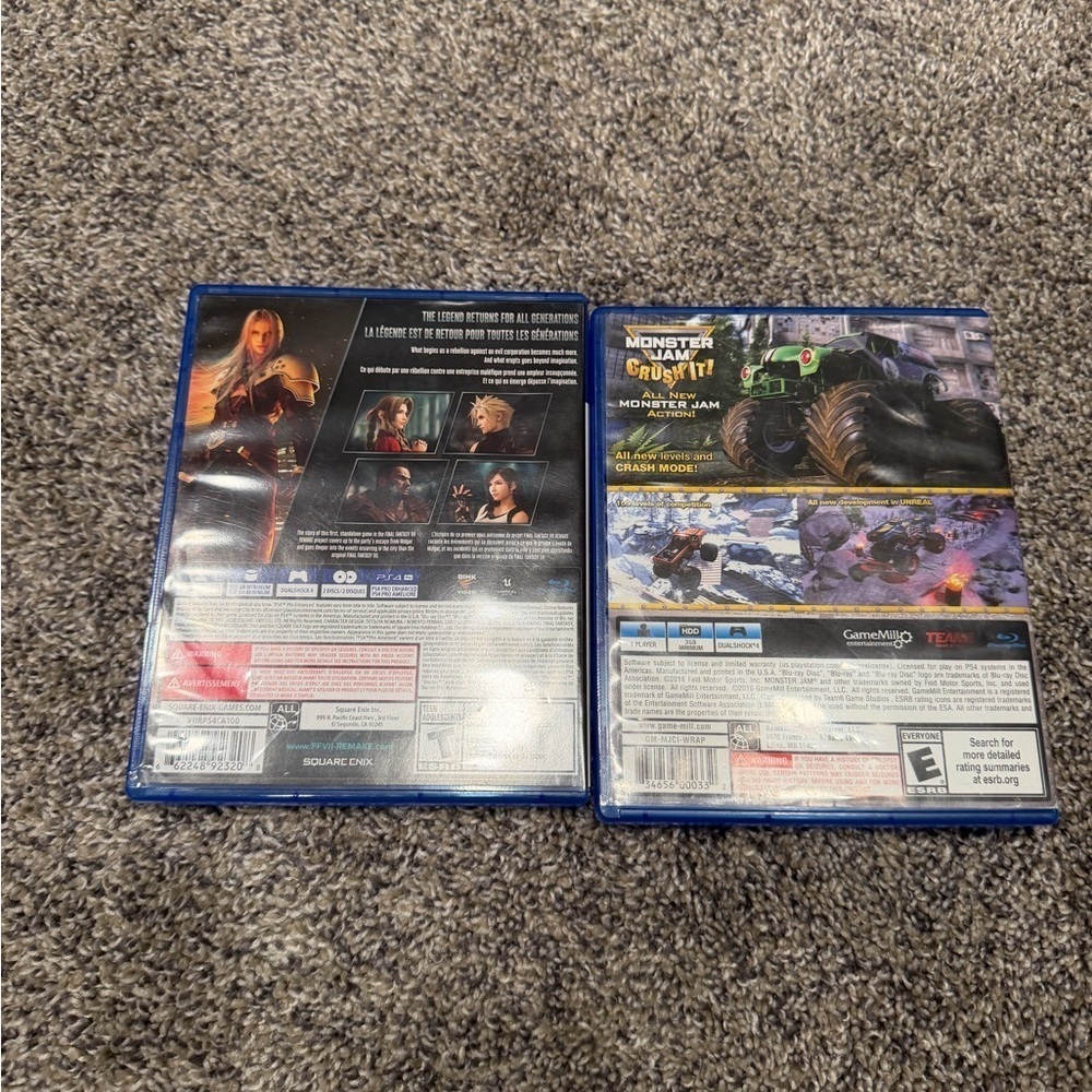 Final Fantasy VII Remake for PS4 and monster jam - Picture 2 of 2